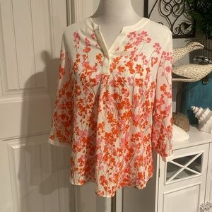 TALBOTS women’s tunic style blouse floral design